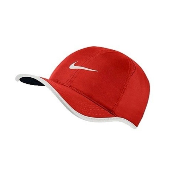 Nike Other - NIKE Adult FEATHERLIGHT DRI-FIT Tennis Golf Hat Fiery Red Strapback Adjustable
